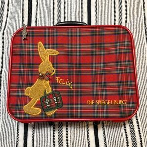 Die Spiegelburg Felix Rabbit Plaid Kids Suitcase Vtg Carry-On Luggage‎ Germany